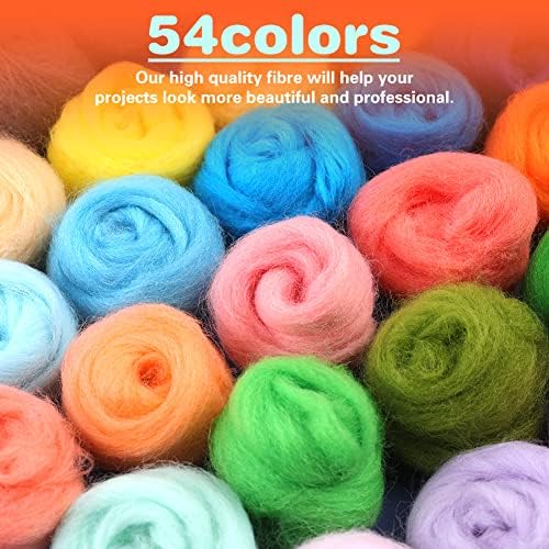 Mayboos 54 Colors Needle Felting Wool, 5.71oz Wool Roving - Image 3