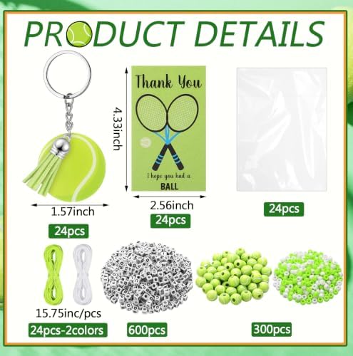 Suncalla 996 Pcs 24 Set Tennis Keychain Making Kit DIY Ball Charms Crafts - Image 2