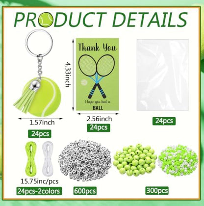 Suncalla 996 Pcs 24 Set Tennis Keychain Making Kit DIY Ball Charms Crafts - Image 2