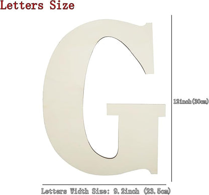 Big Unfinished Wooden Letters for Wall Decor 12 Inch Large Wooden Alphabet Blank Unfinished Wooden Letters for Craft Projects Birthday Party Wedding Wine Bar Sign - G