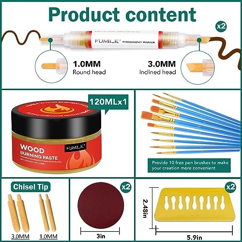 FUMILE Wood Burning Gel Kit, 4 OZ Wood Burning Paste for Crafting - Image 2