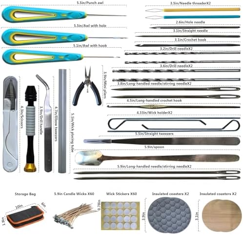 DiaWiew Beginners Candle Making Kit for Adults, Wick Needle for Candle Making for Punching and Inserting Candle Molds Wicks, Candle Making Tools Perfect to Silicone Molds with No Holes for Wicks - Image 7