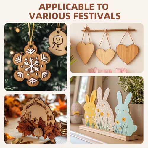 Rowood Oak Plywood Sheets for Laser Cutting,12x12x1/8inch,6 Pack 3mm Thin Unfinished Wood Crafts for Laser Engraving Blanks and DIY Ornaments and Architectural Model - Image 5