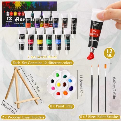Cholemy 36 Pcs Paint and Sip Kit Gift for Adults 8''x10'',Fresh Flowers - Image 4