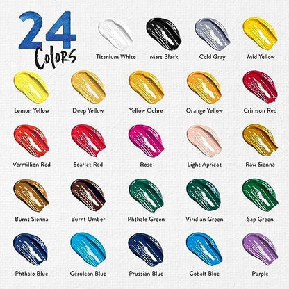 Chalkola 40 Acrylic Paint Set for Adults with 24 Acrylic Paints Kit (22ml) - Image 2