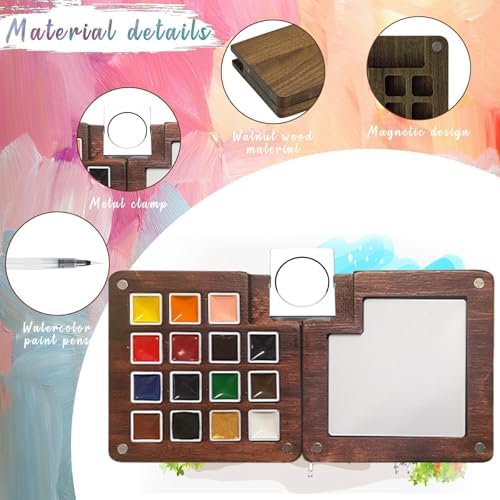 Travel Watercolor Paint Set - Pocket 15-Color Mini Kit with Sketchbook - Image 4