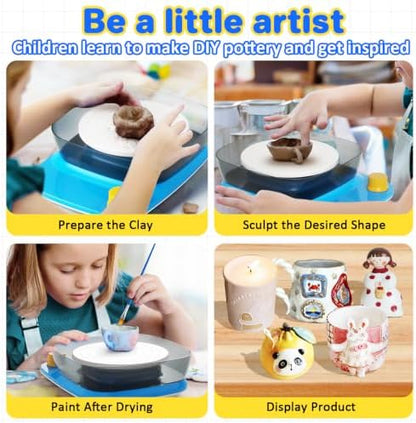 Innofans Pottery Wheel for Kids - Complete Pottery Kit & Tools for Beginners, Plug-in Rechargeable Battery, Upgraded Detachable Turntable Adjustable Speed, DIY Clay Maker for Kids 9-12 (Patented) - Image 6