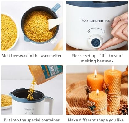 5lbs Beeswax Candle Making Kit with Electric Wax Melting Pot - Image 3