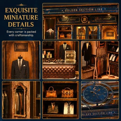 Vintage Tailor Shop Book Nook Kit for Adults, Wooden Puzzle with LED Light - Image 6