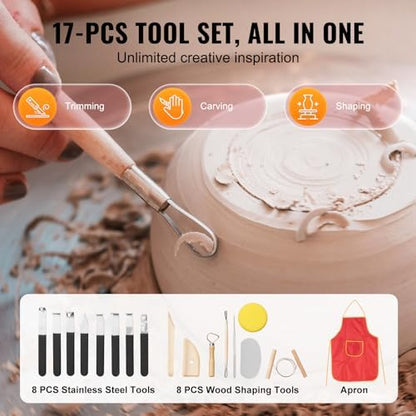VEVOR 25CM Pottery Wheel for Adults Beginners, Direct Drive Ceramic Pottery Wheel with LCD Touch Screen Foot Pedal 50-300RPM Adjustable Speed, 350W Electric Wheel for Pottery Art Craft DIY, Pink - Image 7