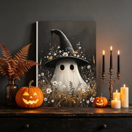 NAIMOER Halloween Paint by Numbers Kits for Adults Beginner with Wooden Framed, Ghost Flower Color by Numbers on Canvas Painting Kits for Adults, Easy Paint DIY Acrylic for Home Wall Decor 8X12 Inch - Image 2