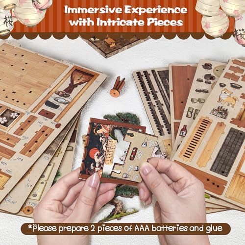 DIY Book Nook, Miniature House Kit with LED Lights - Yakitori Grill House - Image 6