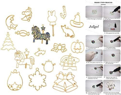 Clear Resin Kit with Pigment & Molds & UV Light, 5 Epoxy Resin 15 Pearlescent Color Pigments 24 Glitters & Flowers 31 Molds & Bezels, Earrings Bracelets Rings Pendants Jewelry Making, with Tweezers - Image 2