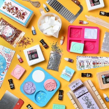 Soap Making Kit with Melt & Pour Base, Cutting Box, Molds, Fragrances - for Adults & Kids by Prime Creations. - Image 4