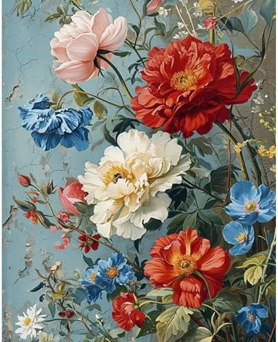 Yezavesu Flowers Paint by Numbers Kit for Adults Without Frame 16x20 in by Yezavesu
