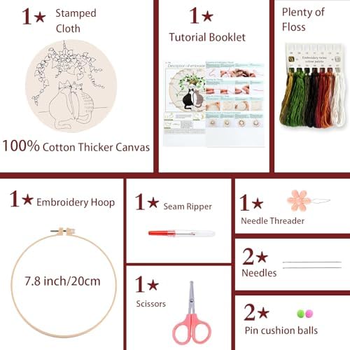 artcici Embroidery Kits Plant Flower Leaf English Letter Patterns for Beginners Adults, Full Range Embroidery Starter Kits Cross Stitch Needlework Supplies (Letter Y) - Image 5