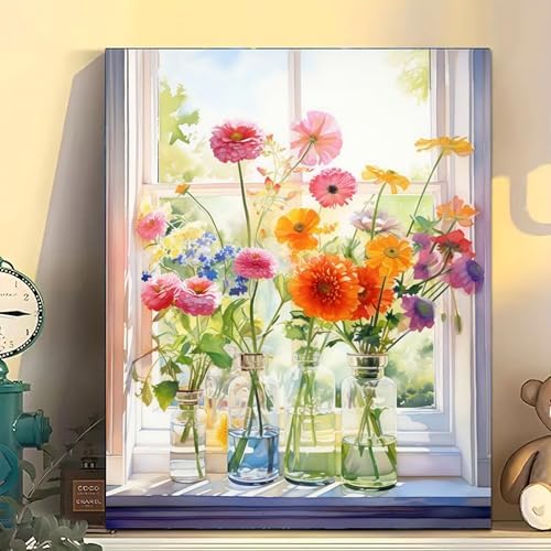 Arttoplus Flowers Paint by Numbers Kit for Adults Beginner 16x20 inch - Image 3