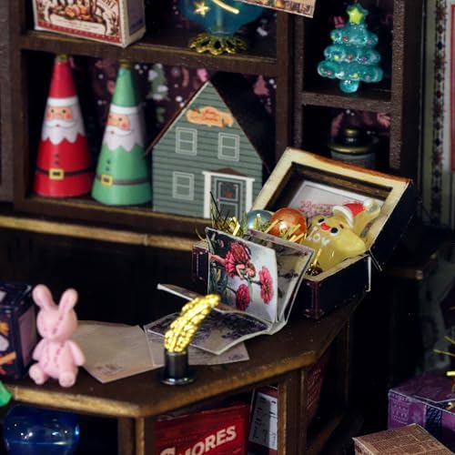 Hands Craft Christmas Wonderland DIY Miniature House Kit with Music & LED Lights – Holiday Storefront 3D Puzzle – Festive Craft Kit for Adults & Teens – Bookshelf Decor Winter Decorations - Image 6