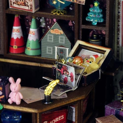 Hands Craft Christmas Wonderland DIY Miniature House Kit with Music & LED Lights – Holiday Storefront 3D Puzzle – Festive Craft Kit for Adults & Teens – Bookshelf Decor Winter Decorations - Image 6