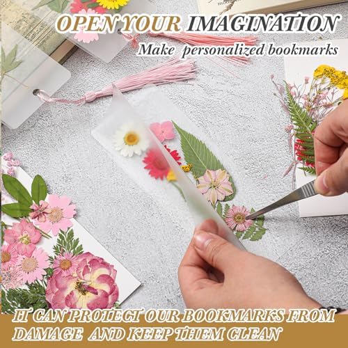 Fuyoooo 376 Pcs Pressed Flower Bookmark Kit,Pink,2 x 6 Inch - Image 5