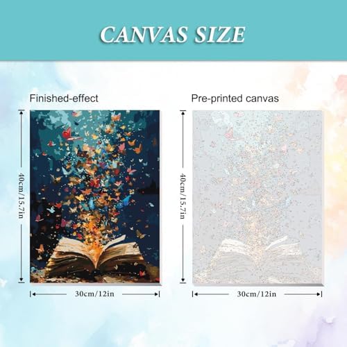Butterflies Book Paint by Number Framed with Wooden Easel 12x16inch - Image 5