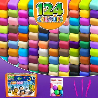 Air Dry Clay, 124 Colors Modeling Magic Clay for Kids - Image 2