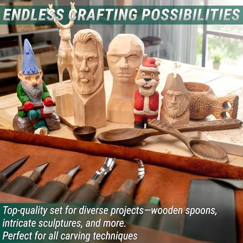 BeaverCraft Deluxe Wood Carving Kit S18X - Wood Carving Knife Set - Spoon Carving Tools Set - Whittling Knives - Woodworking Wood Carving Tools Large Whittling Kit S18X - Image 3