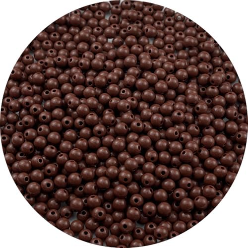 700pcs Acrylic Round Beads for Crafts 6mm Resin Candy Color Spacer Beads with Hole for Jewelry Making Sewing Crafts Decoration Necklaces Bracelets Earrings Supplies(Brown) by Unknown