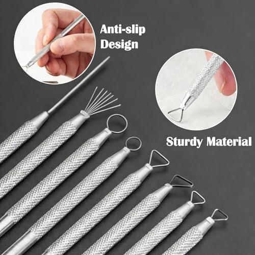 10PCS Clay Sculpting Tools Set, Stainless Steel Pottery Carving Kit with Detail Needles & Loops, for Ceramics, Polymer Clay, Air Dry Clay, Professional Modeling & Detailing Tools - Image 3
