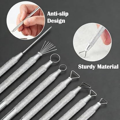10PCS Clay Sculpting Tools Set, Stainless Steel Pottery Carving Kit with Detail Needles & Loops, for Ceramics, Polymer Clay, Air Dry Clay, Professional Modeling & Detailing Tools - Image 3