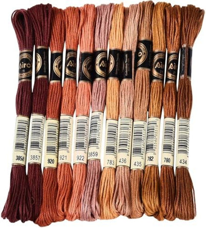 12 Skeins 105 Yards 6 Ply Embroidery Floss Colorful String Variegated Thread Friendship Bracelets Cord Dark Goldenrod Set Cross Stitch Threads for Sewing Jewelry Needlecraft Knitting Crafts by CABODYALS