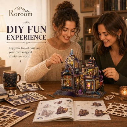 Roroom DIY Miniature House Kit, Mystic Wizard Alley Dollhouse Kit - Image 5