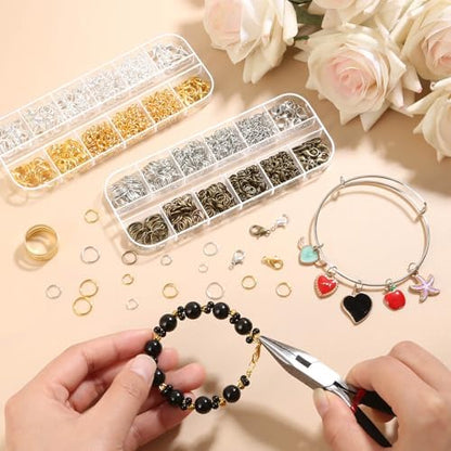 PAXCOO Jewelry Making Kit, 1260 Pcs Assorted Color Jump Rings & Lobster Clasps with Tools & Pliers for Necklace Repair - Image 7