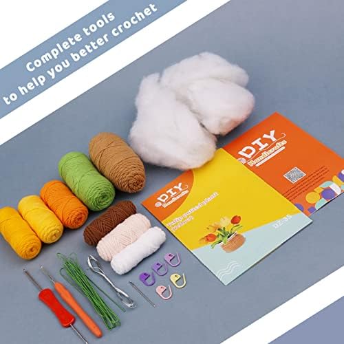 kgxulr Crochet Kit, Yellow Tulips Knitting Kit, Crochet Kit for Beginners - Image 4