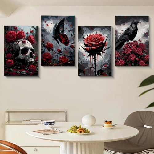 Gemozaic 4 Pack Gothic Paint by Numbers Kit for Adults with Frame & Easel - Image 3