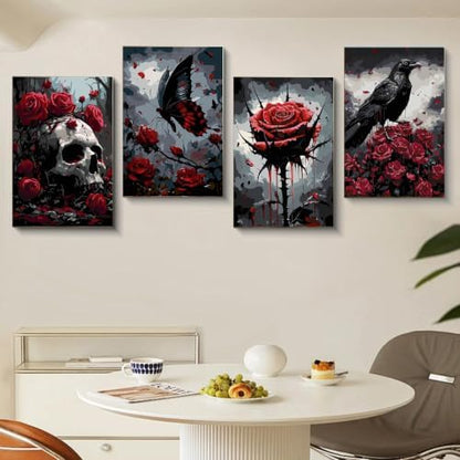Gemozaic 4 Pack Gothic Paint by Numbers Kit for Adults with Frame & Easel - Image 3