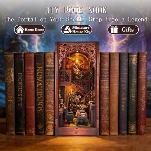 OZJAY Book Nook Kit, Magic Castle Bookstore 3D Wooden Puzzles for Adults - Image 3