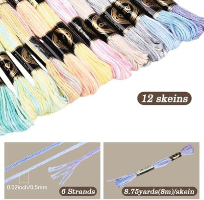 12 Skeins 105 Yards Colorful Friendship Bracelet String for Craft - Image 2
