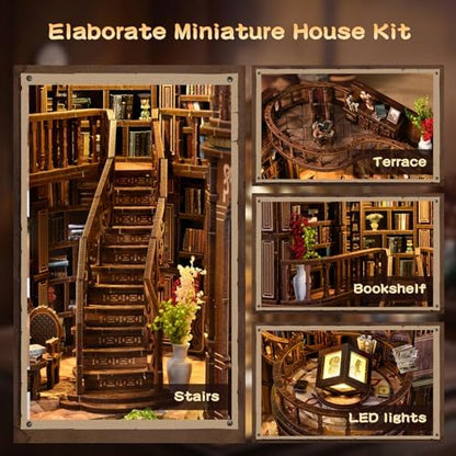 Book Nooks for Adults, DIY Miniature Dollhouse BookNook Kit-Dream Booktore - Image 4