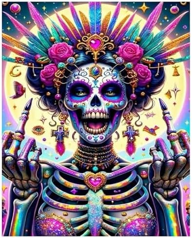 Skull Paint by Numbers Kit for Adults, Adult Paint by Number Kits 16x20 in by hkejoi