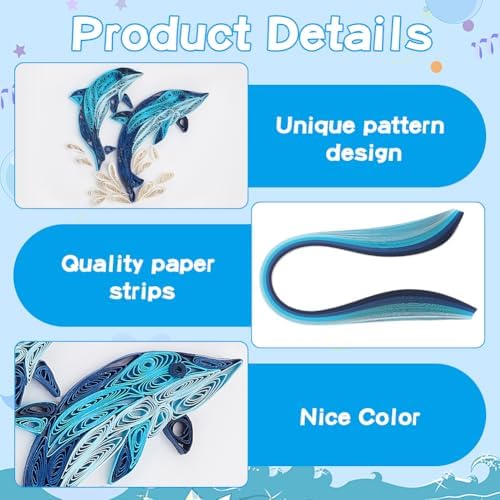 WEBEEDY 20 Sets Paper Quilling Kit for Adult DIY Sea Animals Themes Greeting Card Making Kit with Instruction 5 Styles Animal Polar Bear,Sea Turtle,Whale,Penguin,Jellyfish Cards for Birthday Christmas - Image 3