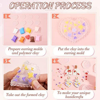 Zeyune 16 Pcs Summer Small Flower Polymer Clay Molds, Mini 3D Silicone Resin Casting Molds for Earring Making Jewelry DIY, Includes Alphabet, Flower, Heart and Bow Shapes(Cameo & Rose) - Image 5