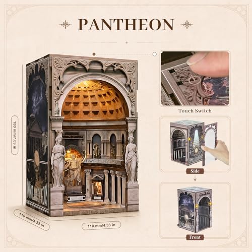 MiniCity 2-Pack DIY Book Nook Kits, Pantheon and St Charles Models with LED - Image 4