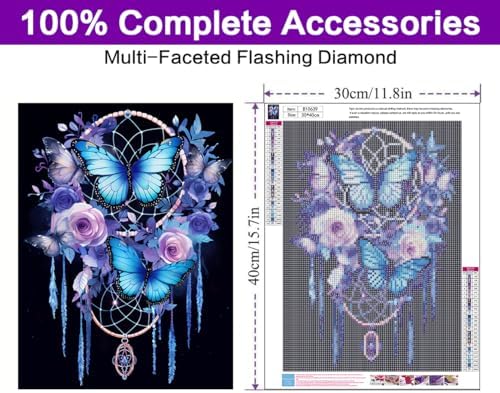 Diamond Art Kits for Adults,Butterfly Diamond Art Painting Kits for Adults - Image 2
