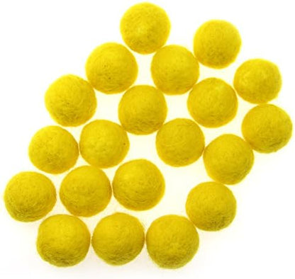 Zasy 30mm Needle Wool Felt Balls Foam Filled Wool Felt Pom Pom Home Decor DIY (Yellow) by Zasy