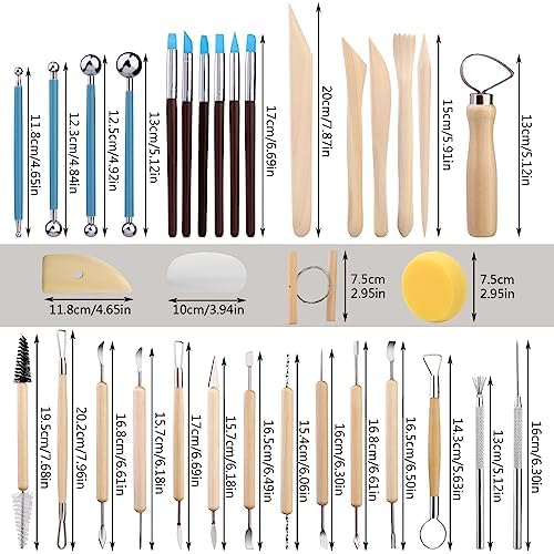 Clay Tools Kit, Pottery Tools, Polymer Clay Tools, Clay Sculpting Tools - Image 2