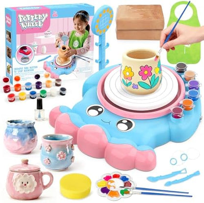 Pottery Wheel for Kids, Complete Pottery DIY Art & Craft Toy for Kids 6+ by Aujazyble