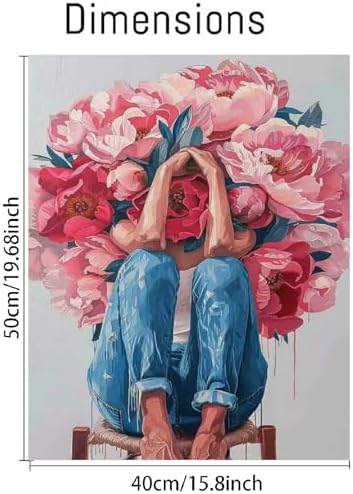 pchmcu Flowers Women Paint by Numbers Kits for Adults - Flowers Adult Paint by Number Kits - DIY Acrylic Oil Painting by Numbers for Home Wall Decor 16 x 20 Inch - Image 4