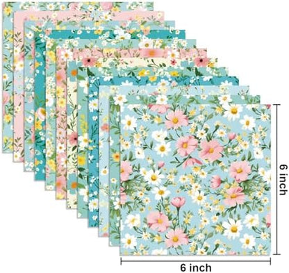 24 Sheets Small Floral Pattern Paper, 6" x 6" Square Craft Paper for Scrapbook, Crafts, DIY Card Making, Photo Album, Junk Journal, Decor - Image 2