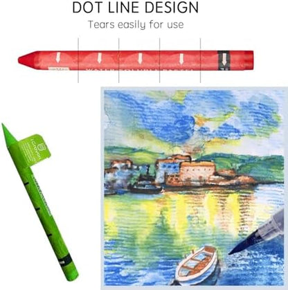 25 Colors Water-Soluble Pastel Crayons Set, Multi-Technique Art Kit with Brush & Palette, Versatile for Watercolor, Oil Pastel & Ink Effects, Easy Blending for Beginners, Sketching & Creative Drawing - Image 6